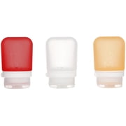 Humangear GoToob+ Soft Silicone Travel Bottle 3-Pack - Small - Clear/Red/Orange