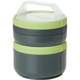thumbnail image 1 of Humangear Stax XL EatSystem Travel Stacking Containers - Gray/Green, 1 of 5