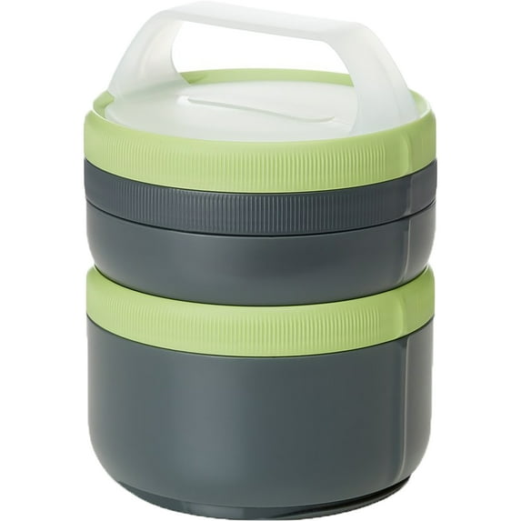 Humangear Stax XL EatSystem Travel Stacking Containers - Gray/Green