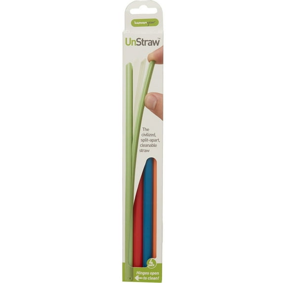 Humangear UnStraw Reusable Straws 4-Pack - Blue/Red/Green/Orange