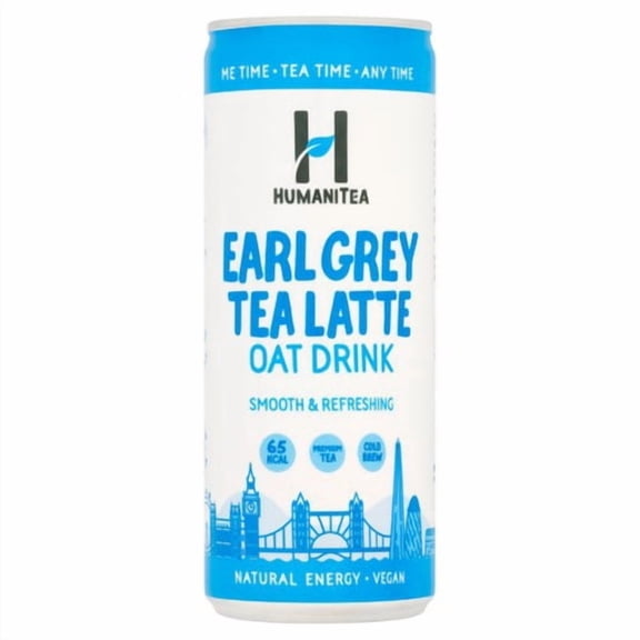 HumaniTea Cold Brew Earl Grey Tea Latte Oat Drink 250ml, British Import (Pack of 3)