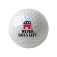 thumbnail image 1 of Humanity Source Republican Never Goes Left 3-Pack Printed White Golf Balls, 1 of 5
