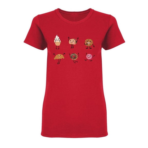 Humanized Pastries Shaped T-Shirt Women -Image by Shutterstock, Female x-Large