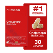 Humann Cholesterol Health Daily, Cholesterol & Lipid Support Supplement, Citrus Bergamot and Aged Black Garlic, 60 Capsules