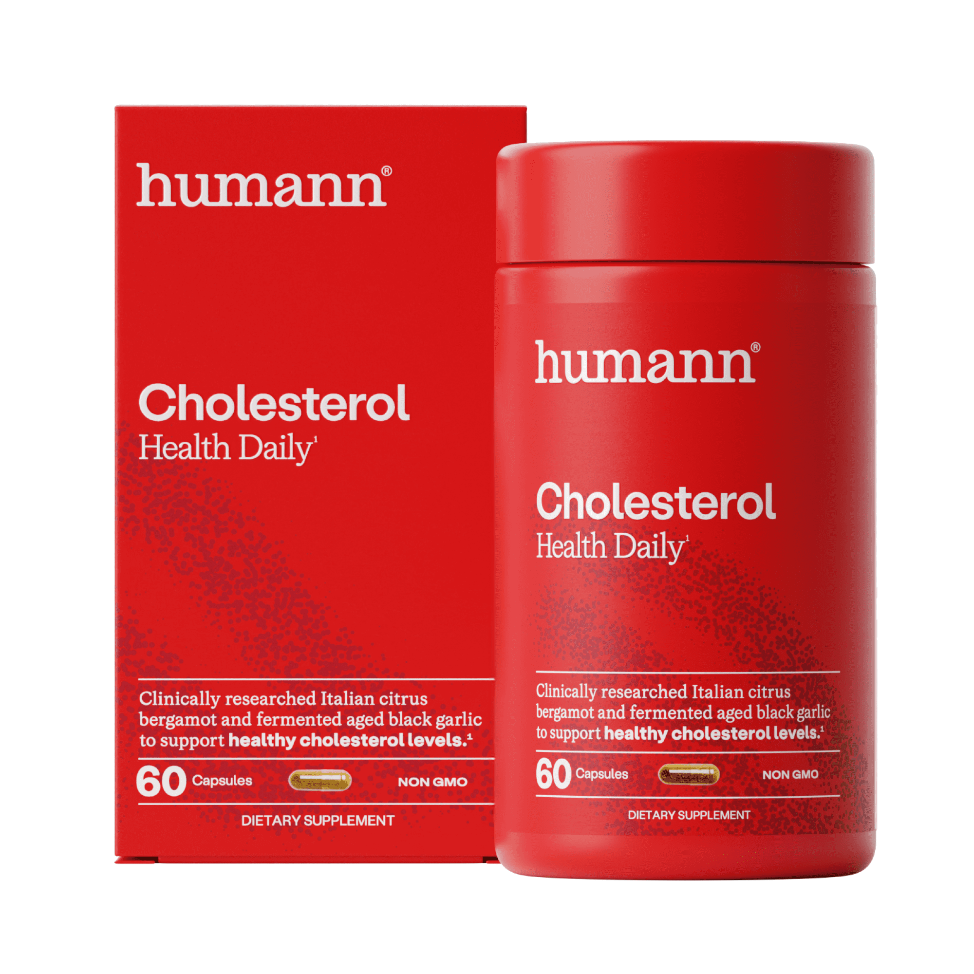 Humann Cholesterol Health Daily, Cholesterol & Lipid Support Supplement, Citrus Bergamot and Aged Black Garlic, 60 Capsules