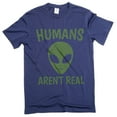 thumbnail image 1 of Humans Are Not Real Shirt Alien Shirt Science Tee Space Geek Nerd Ufo Gift Shirt (4X-Large Navy Blue), 1 of 6