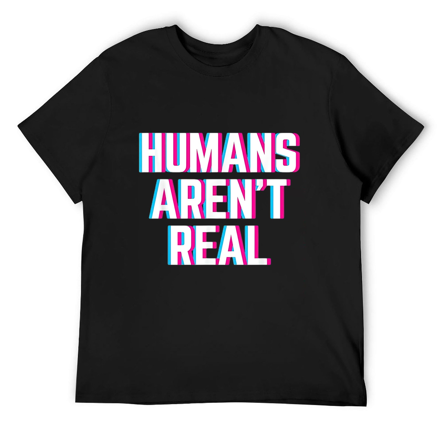 Humans Aren't Real Funny Festival Hippy Rave T-Shirt Black Medium ...