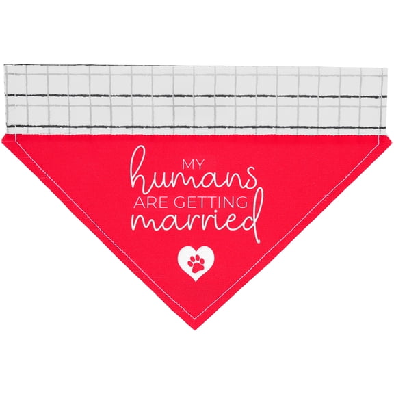 Pavilion Gift Company - Humans Getting Married - 12" x 8" Canvas Slip on Pet Bandana