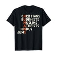 thumbnail image 1 of Humans Religions Christians Buddhists Muslims Men Women Gift T-Shirt, 1 of 5