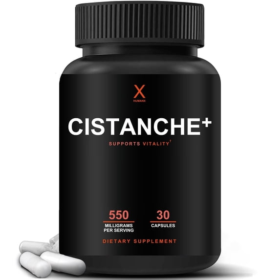 Humanx Cistanche+ 550MG (Cistanche Tubulosa Extract Powder For Men) USA Third Party Tested - Easy to Swallow Capsules - Powerful Supplement to Support Athletic Performance, Strength, and Vitality