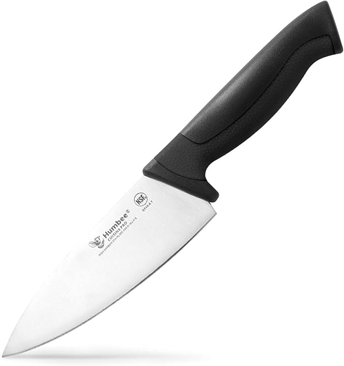 Humbee 6-Inch Chef Knife Razor-Sharp Blade Kitchen Knife with Comfortable Grip Handle, Black DT-10 Series
