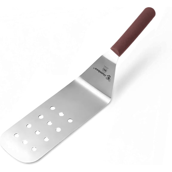 Humbee 9" x 3" Perforated Rounded Edge Turner, Dishwasher Safe NSF, Shovel Brown