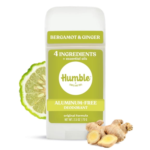 Humble Brands All Natural Original Deodorant, Bergamot And Ginger, 2.5 Oz - 6 Pack