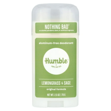 Humble Brands Original Formula Aluminum Free Deodorant, Lemongrass Sage, 2.5oz