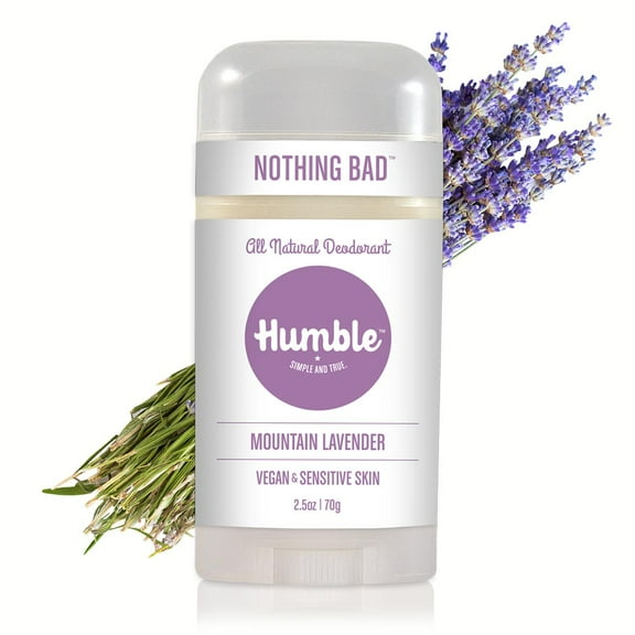 Humble Brands Vegan & Sensitive Skin Baking Soda Free Deodorant, Mountain Lavender, 2.5oz