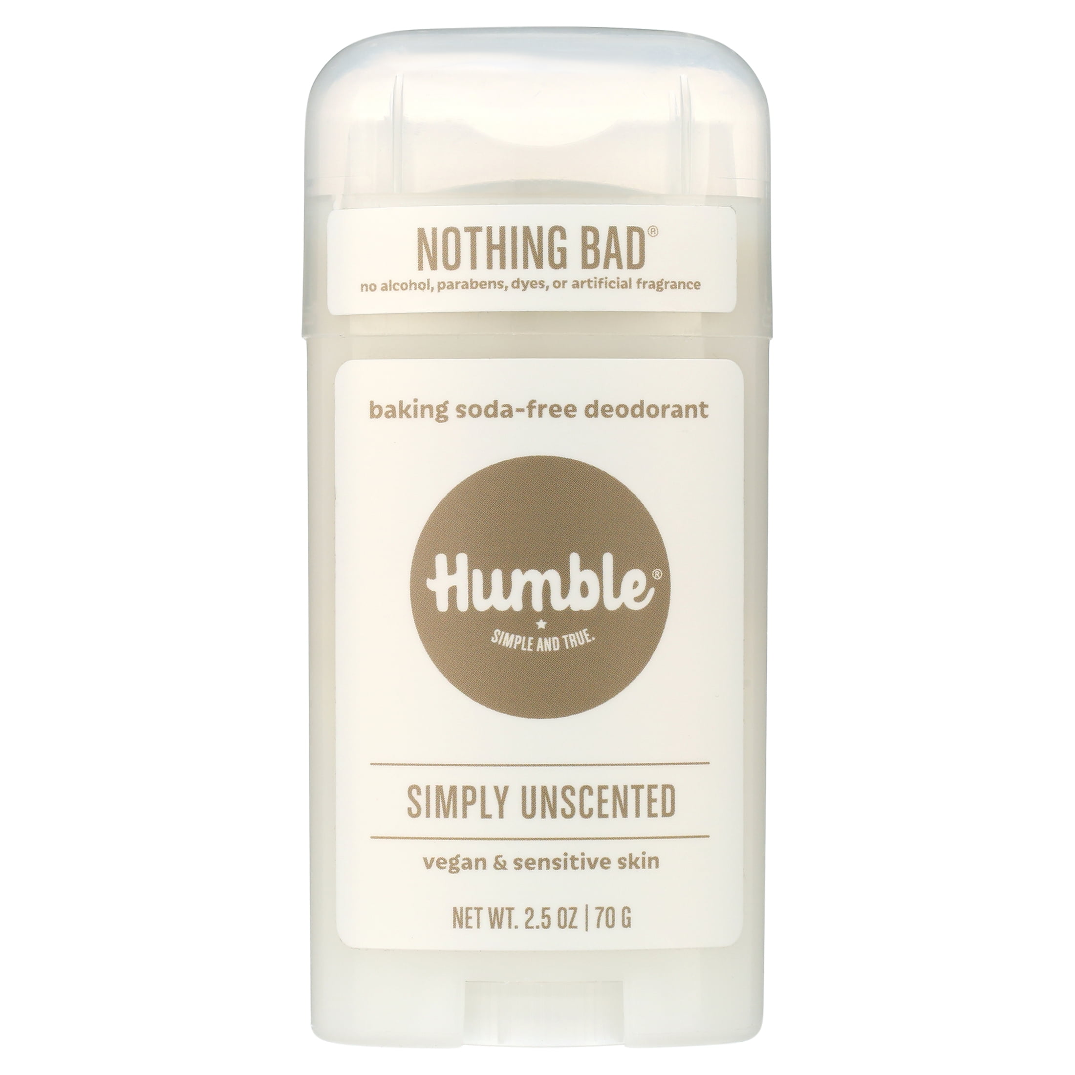 Humble Brands Vegan & Sensitive Skin Baking Soda Free Deodorant Simply Unscented, 2.5oz