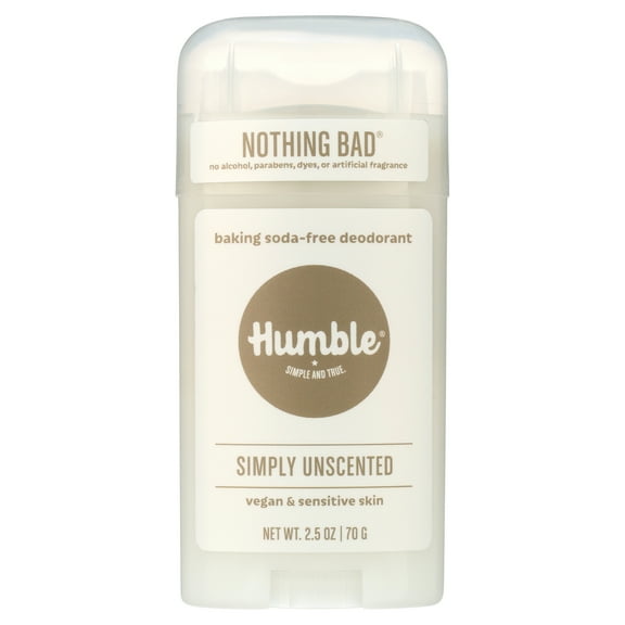 Humble Brands Vegan & Sensitive Skin Baking Soda Free Deodorant Simply Unscented, 2.5oz