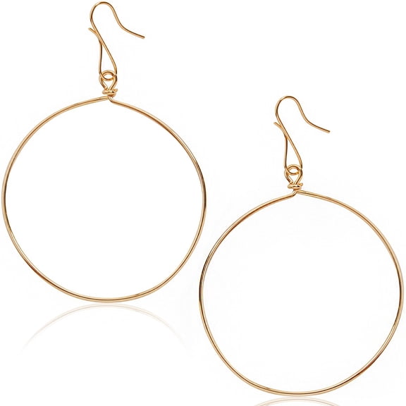 Humble Chic Dangle Hoop Earrings for Women - Large Circle Hoops, 18K Gold Plated