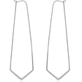thumbnail image 1 of Humble Chic Geometric Chevron Threader Hoop Earrings - 925 Silver Plated - 3 inch, 1 of 8