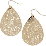 Humble Chic Gold Dangle Earrings For Women - Lightweight Teardrop Filigree Leaf Dangles