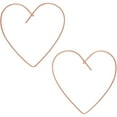 thumbnail image 1 of Humble Chic Hoop Earrings - Open Wire Threader Drop Dangles, 18K Rose Heart, 1 of 8