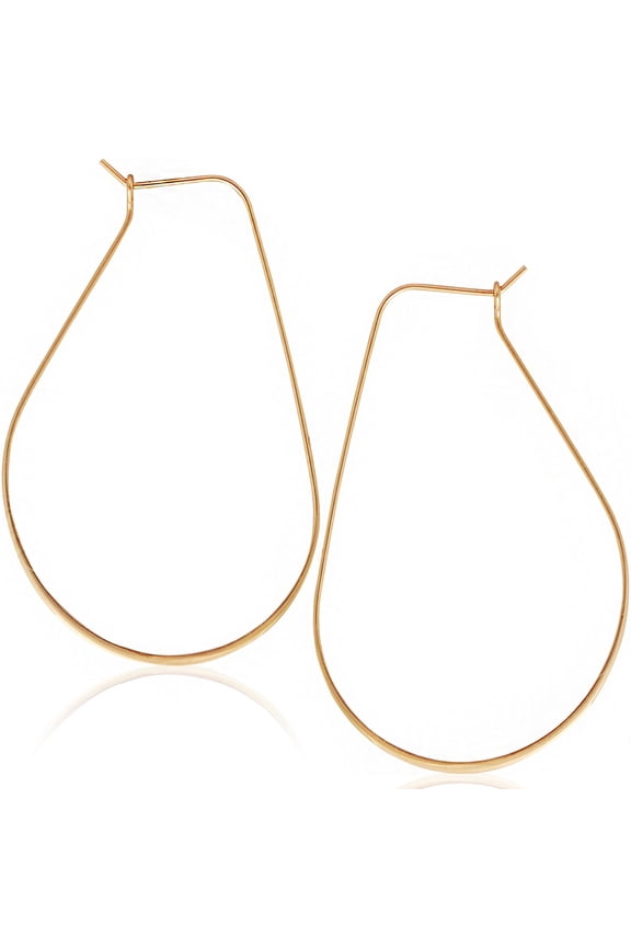 Thin Gold Hoop Earrings for Women - 18K Yellow Gold Plated Threaders