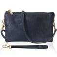 thumbnail image 1 of Humble Chic Navy Blue Clutch Purse - Vegan Leather Crossbody Bag Wristlet for Women, 1 of 10