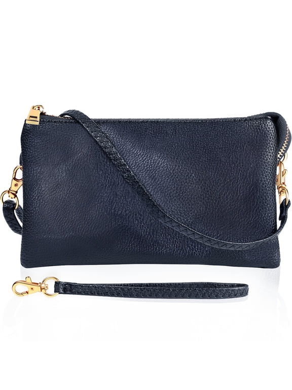 Dark Navy Blue Clutch Purses for Women, Crossbody Wallet Purse Wristlet Bag