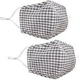 thumbnail image 1 of Humble Chic Reusable Breathable Cotton Face Mask - 2-Pack Gray Check, 1 of 7