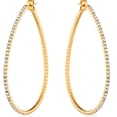 thumbnail image 1 of Humble Chic Rhinestone Hoop Earrings For Women - Gold CZ Teardrop Hoops - 2.6 inch, 1 of 9