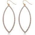 thumbnail image 1 of Humble Chic Rhinestone Hoop Earrings - Gold Marquise Drop Earrings for Women, 1 of 8