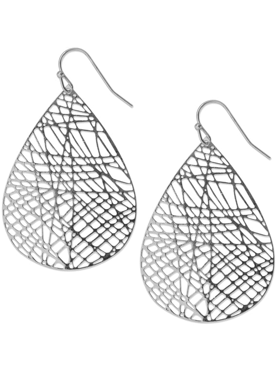 Silver Dangle Earrings For Women - Boho Filigree Teardrop Earrings