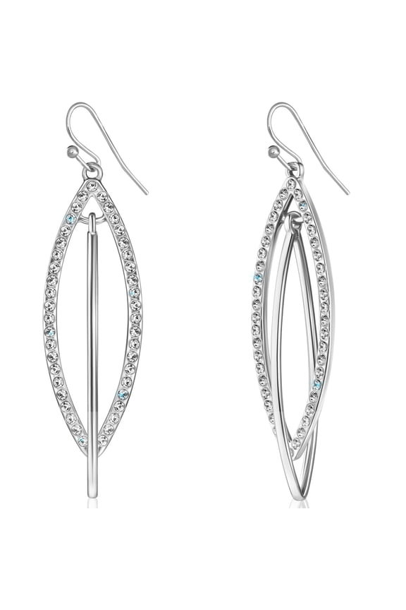 Simulated Diamond Dangle Earrings for Women - Cubic Zirconia Crystal Long Dangling Earrings - Hypoallergenic and Safe for Sensitive Ears