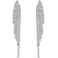thumbnail image 1 of Humble Chic Simulated Diamond Earrings - Tassel CZ Statement Chandelier Studs, Silver, 1 of 9