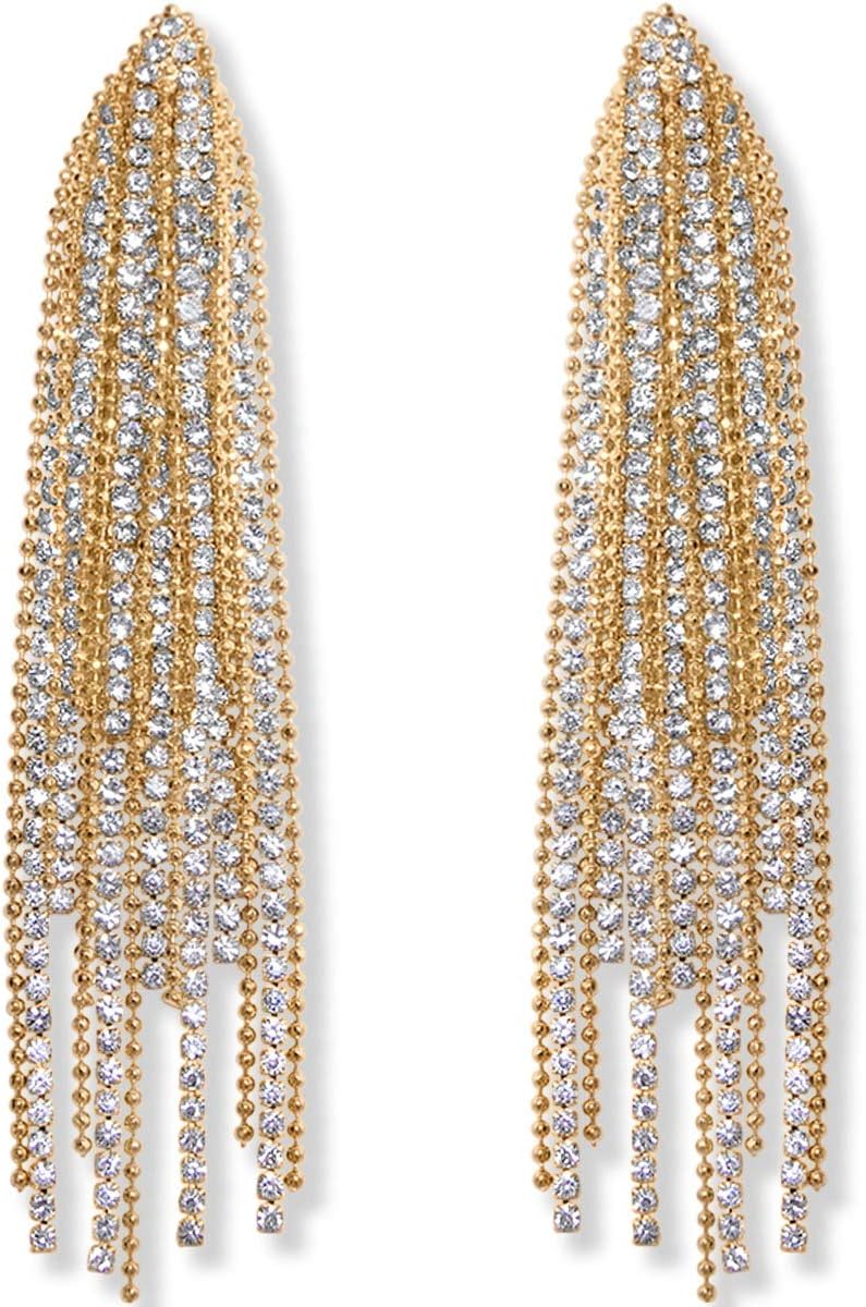 Humble Chic Simulated Diamond Long Earrings for Women Cubic Zirconia