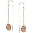 thumbnail image 1 of Humble Chic Simulated Druzy Chain Bar Threaders - Gold-Tone Long Sparkly Needle Drop Earrings for Women, Gold-Tone, 1 of 7