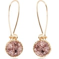thumbnail image 1 of Humble Chic Rose Gold Druzy Threaders - Boho Glitter Long Drop Earrings for Women, 1 of 9