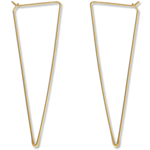 Spike Triangle Threader Hoop Earrings - Long Geometric Arrow Thin Wire Drop Dangles
