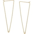 thumbnail image 1 of Humble Chic Spike Threader Hoop Earrings - Geometric Arrow Thin Wire Drop Dangles, 18K Gold Plated, 1 of 8