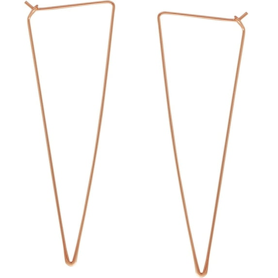 Humble Chic Spike Threader Hoop Earrings - Geometric Arrow Thin Wire Drop Dangles, 18K Rose Gold Plated
