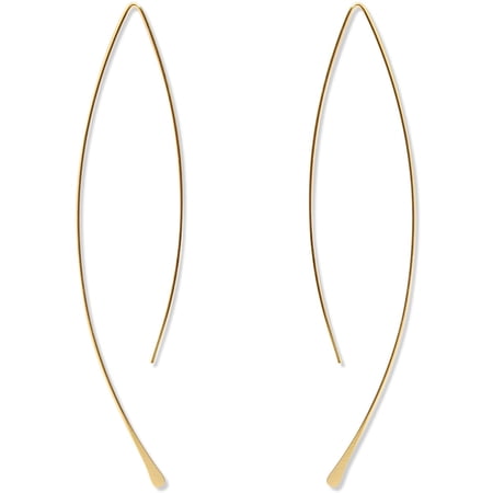 Humble Chic Upside Down Hoop Earrings - 18K Gold Plated Lightweight Wire Drops