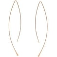 thumbnail image 1 of Humble Chic Upside Down Hoop Earrings - Needle Drop Dangle Threader Hoops, 18K Rose Gold Plated, 1 of 6