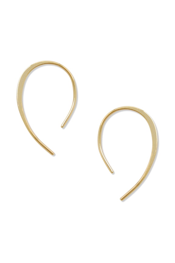 Upside Down Hoop Earrings - Gold Hypoallergenic Wire Threader Hoops for Women