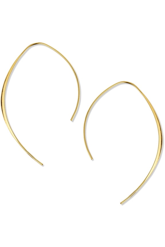 Upside Down Hoop Earrings - Gold Hypoallergenic Lightweight Hoops for Women
