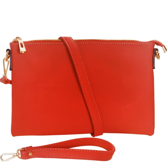 Humble Chic Vegan Leather Crossbody Tablet Purse - Convertible Travel iPad Wallet Pouch or Messenger Bag, Includes Adjustable Shoulder and Wrist Straps, Red
