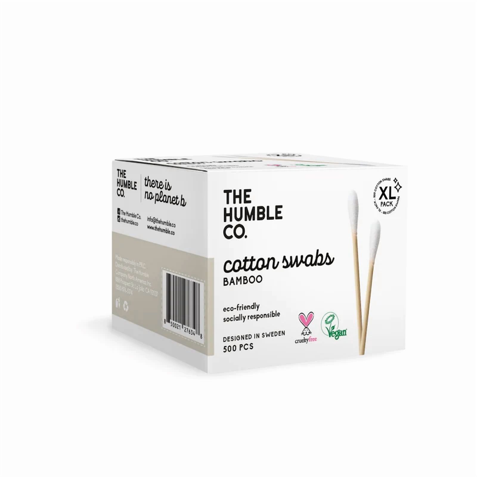Humble Co - Cotton Swab Bamboo White - Case Of 4-500 Ct