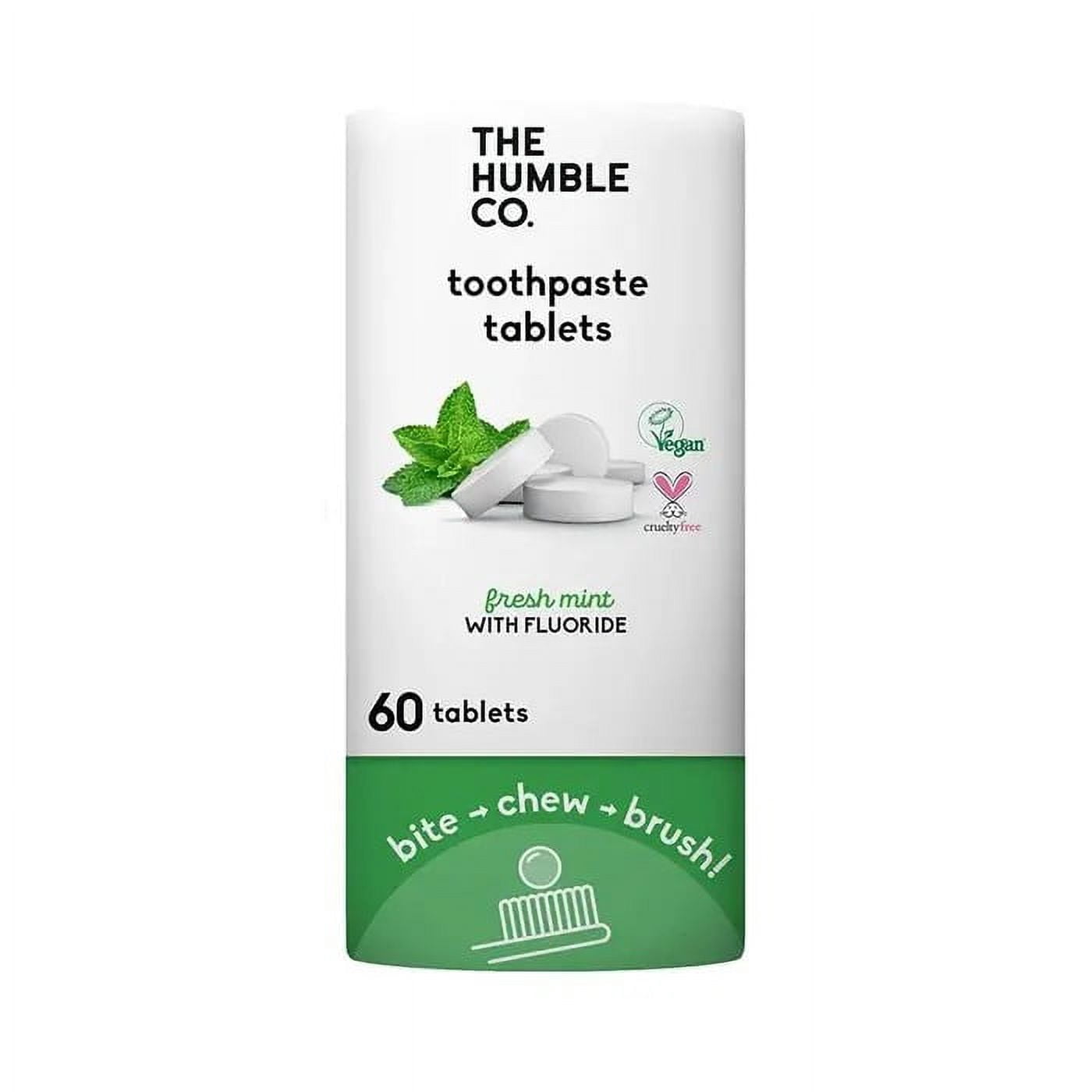 Hum Toothpaste Humble Co - Tootpaste With Fluoride Dental Tablets 60 pieces Tab Mint ...