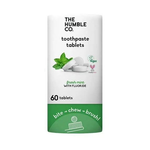 Humble Co - Tootpaste With Fluoride Dental Tablets 60 pieces Tab Mint Fluoride - -60 CT