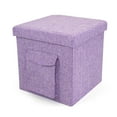 Humble Crew 15 x 15 x 15 Folding Storage Ottoman Cube with Exterior