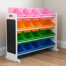 Humble Crew 16 Bin Toy Organizer with Chalkboard Panel